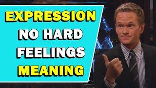 Expression 'No Hard Feelings' Meaning