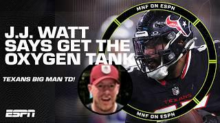 GET TO THE OXYGEN TANK  J.J. Watt, Peyton & Eli react to the Texans' BIG MAN TD  | ManningCast