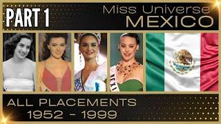 MISS UNIVERSE MEXICO | EVERY PLACEMENT 1952-1999 / CLASIFICACIONES