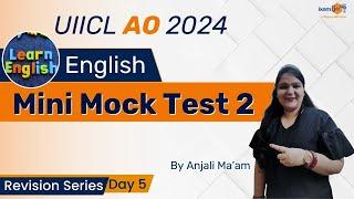 UIIC AO 2024 | English Mini Mock Test 2 | Boost Your Language with Anjali Ma'am