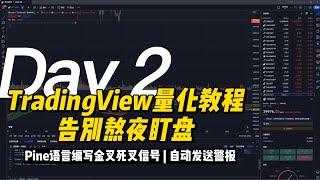 【TradingView量化教程】实操入门2：Pine语言编写金叉死叉信号，自动发送警报，告别熬夜盯盘！