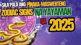 TOP 5 LUCKIEST ZODIAC SIGNS 2025 - SWERTE sa PERA #2025HOROSCOPE #2025COLORoftheYEAR