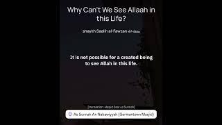 Why Can't We See Allaah in this Life? ~Shaykh Salih Al Fawzan hafidhahullah