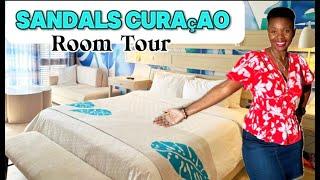 THE BEST HOTEL ROOM ! TOUR | CURACAO | SANDALS ROYAL CURACAO