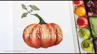 EASY Watercolor Pumpkin Tutorial for Beginners / Step by Step