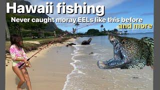 Never seen an EEL catch like this before. Hawaii Eels, Papio & more. #hawaiifishing #eel #fishing