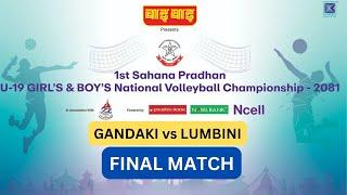 Lumbini province vs Gandaki Province | U-19 Boys Volleyball Championship 2081 | Kantipur MAX HD