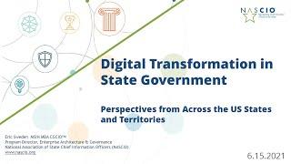 Digital Transformation in State Government – Perspectives from US States and Territories