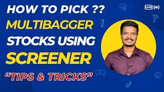 Step by Step Guide to Pick Multibagger Stock using Screener | TIPS & TRICKS | Investment Works