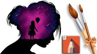 Simple silhouette painting - Sketchbook Pro - Digital drawing - Speed painting by Pallab Biswas.