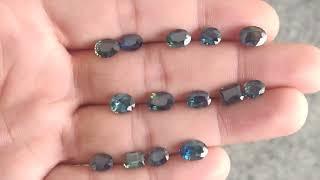 Teal Blue Green Mermaid and Parti Sapphires from AustraliaNavneet Gems - In Central Bangkok 