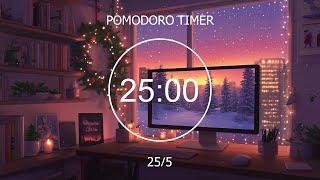 Xmas Champagne  25/5 Pomodoro Timer - Lofi Deep Focus Study/Work [chill lo-fi hip hop beats]