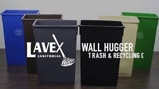 Lavex Janitorial Slim Trash Cans and Recycling Bins