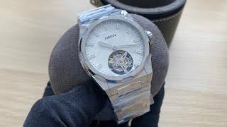 Aisiondesign Watches with steel Tourbillon - Meteorite Dial Silver 41MM