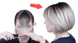 Haircut Yourself Bob Bob Cascade Step by Step at home | Haircut Bob 2023 Easy Bob