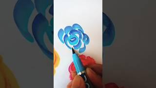 #simple rose drawing by brush pens #shorts...