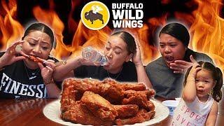 EXTREME BLAZIN BUFFALO WILD WINGS CHALLENGE WITH 2 YEAR OLD!!!