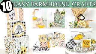 10 FARMHOUSE (REALLY EASY) Dollar Tree Crafts | Heidi Sonboul DIY