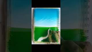 painting landscapes with acrylics  simple acrylic painting for beginners #art #painting #shorts #yt