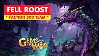 Gems of War FELL ROOST Faction 500 Delve Guide and Best Team! Easy pure strategy!