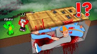 JJ and Mikey Found BLIPPI Security House at Night in Minecraft   Maizen JJ Mikey