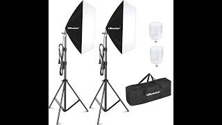 UBeesize Softbox Photography Lighting Kit,27”x20”Continuous Lighting Kit with 2pcs 40WE27Socket6500K