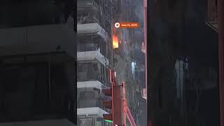 Tel Aviv building damaged after Iran’s retaliatory strikes