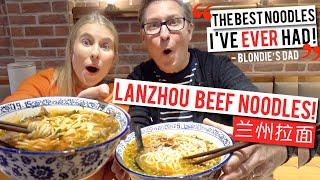 Dad tried LANZHOU BEEF NOODLES!!! He will never be the same....