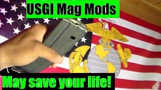 USGI Magpul corps Mag modifications for Reliable feeding. USGI Almost as good as a PMag?