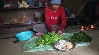 Organic village life || Cooking Sagach mushroom and potato vegetables in the village