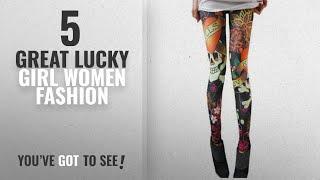 Lucky Girl Women Fashion [2018 Best Sellers]: Super Cool Love Skull Tattoo Print Leggings (One Size