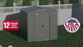 Take a 360 Tour of the Arrow Classic Steel Storage Shed, 6x5, in Charcoal