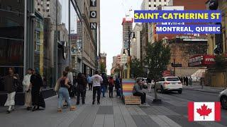 Downtown Montreal | Saint-Catherine Street | Walking Tour 2022 (4K)