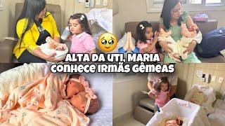 ALTA DA UTI, MARIA CONHECE IRMÃS GÊMEAS , VLOG E ROTINA NA MATERNIDADE