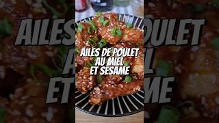 Ailes de poulet frit au miel et au sésame 