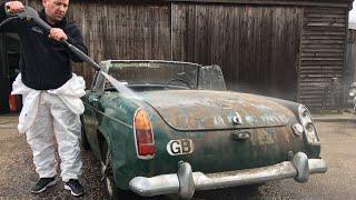 MG Midget Barn Find Car First Wash in 29 Years PT3