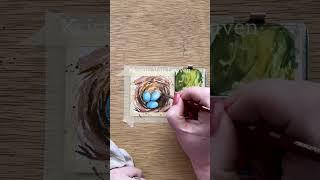 Watercolor birds nest for painting 32 🪺