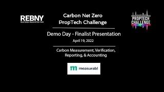 PropTech Challenge REBNY NYSERDA Getting to Carbon Net Zero Demo Day Measurabl