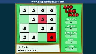 Learn Addition - Add Like Mad Math Game (Easy Level) - Sheppard Software