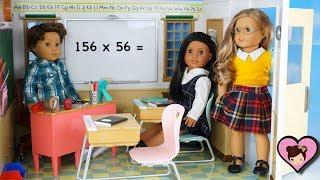 Doll School Playset with Classroom, Lockers and Cafeteria for American Girl Dolls