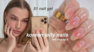 i did korean jelly nails with $1 gel polish at home