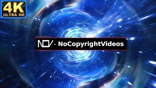 [4K - 3D]  Interstellar Flight Time Travel jump Blue Tunnel   - NoCopyrightVideos