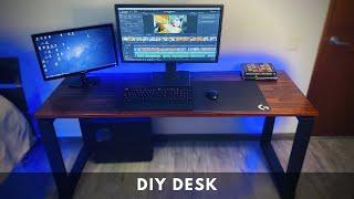 How to Build a MODERN WOOD Desk For Under 100$ | Custom DIY Desk 