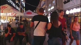 The Nightlife Street Scene in Nis, Serbia