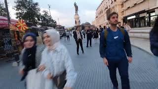 Macedonia Square to Old Bazaar - Walking Tour Skopje city | Walk & Talk | North Macedonia 