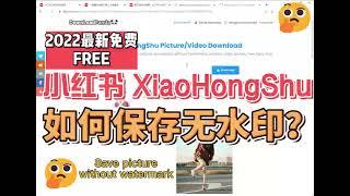 2023最新小红书保存无水印图片和视频的免费在线工具，How to save picture from XiaoHongShu online free 2023