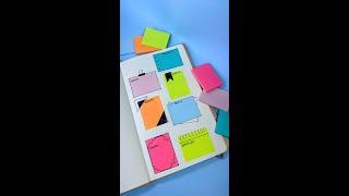 DIY BULLET JOURNAL COM POST-IT COLORIDO #shorts #papelaria #studygrambr #studygram #materialescolar