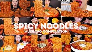 *30+ MINS* SPICY NOODLES MUKBANG *ASMR* COMPILATION |  BIG BITES | EATING SOUNDS