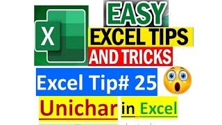 Unichar 1️⃣ function in Ms Excel️#excel #exceltips #exceltipsandtricks