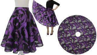  FULL CIRCLE SKIRT | Full Circular Umbrella Skirt Cutting and Stitching | DIY Full flared lehenga